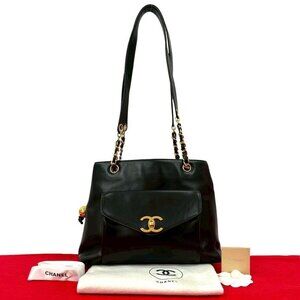 Chanel and Vintage CC Logo Lambskin Leather Chain Tote